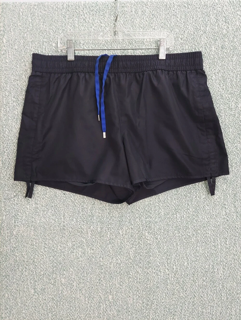 ​L-RL Ralph Lauren Ruched Athletic Shorts Compression Liner Black Large